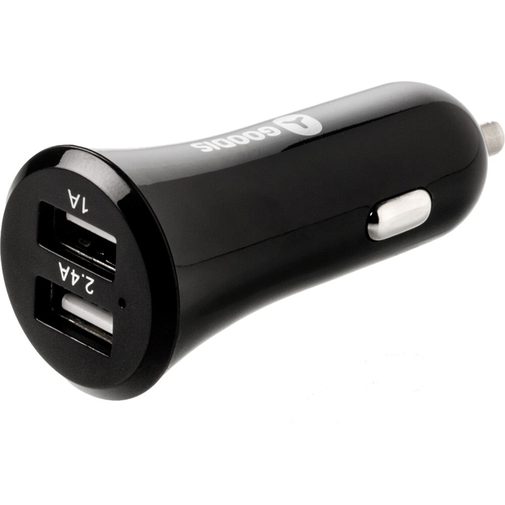 Incarcator auto Goodis, dual USB, 2.4A, Black