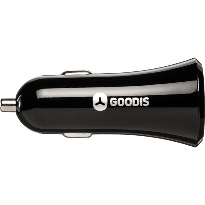 Incarcator auto Goodis, dual USB, 2.4A, Black