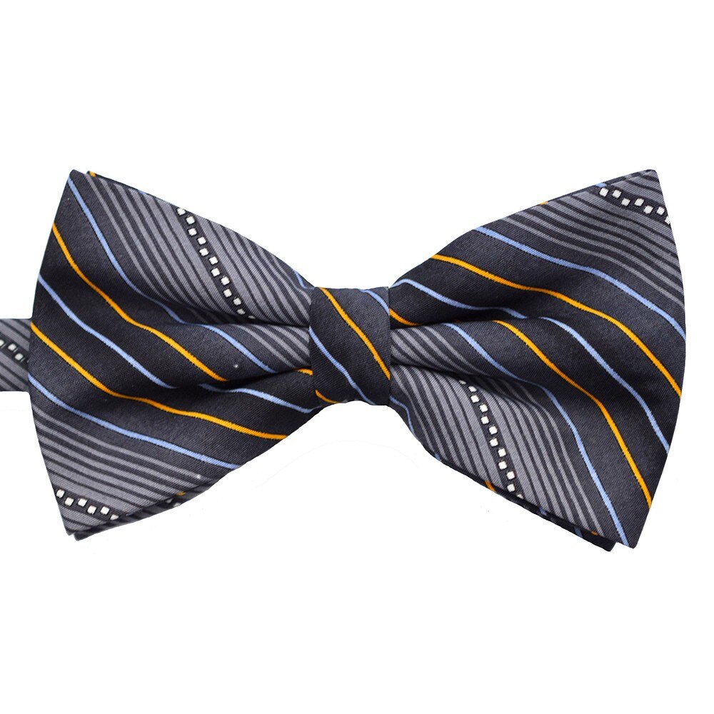 Papion gri cu dungi oblice galbene si bleu 1663