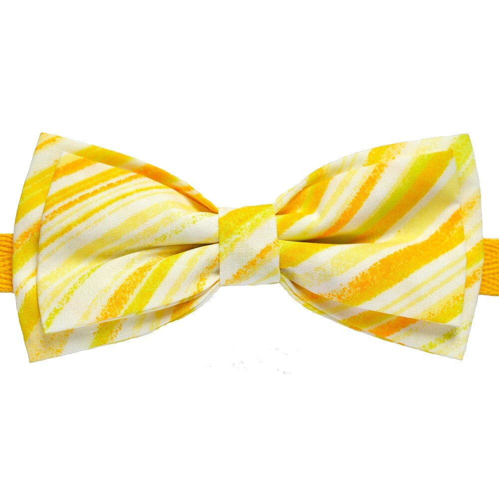 Papion alb cu dungi oblice galbene 1631