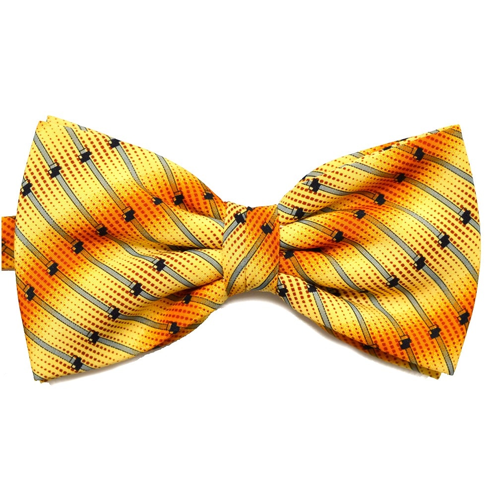 Papion galben cu dungi oblice gri si model abstract negru 1586