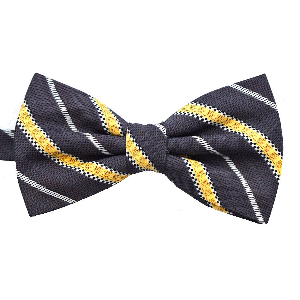 Papion gri cu dungi oblice galbene si albe 1672