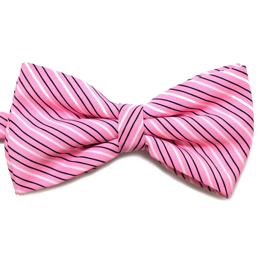 Papion roz cu dungi oblice albe si negre 1585