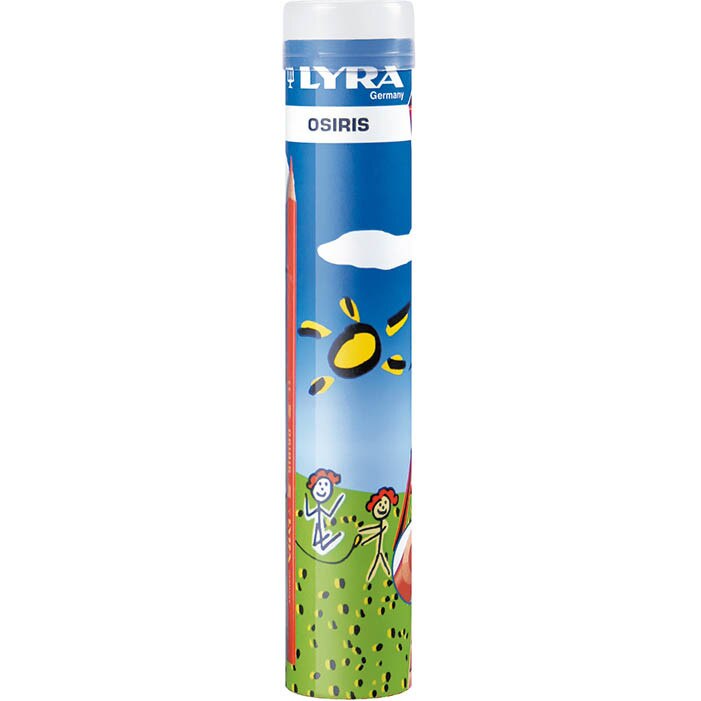 Set 12 creioane colorate LYRA in tub de metal