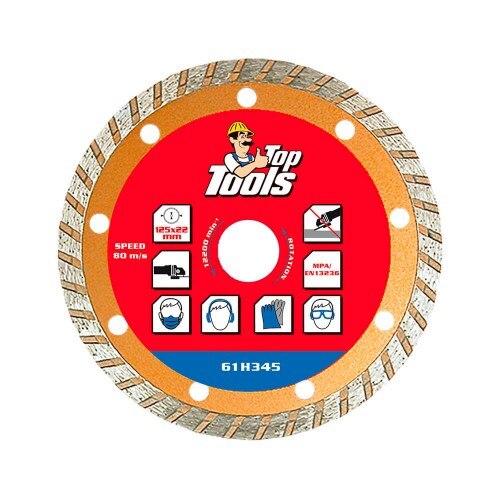 Disc diamantat segmentat Turbo, 125 x 22.2 mm, 61H345 Top Tools