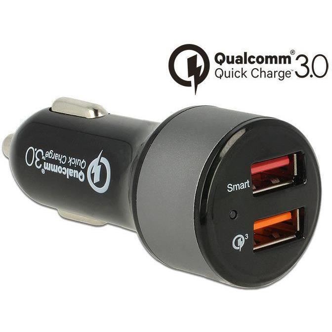 Incarcator auto 2 x USB tip A cu Qualcomm Quick Charge 3.0, Navilock - 62739