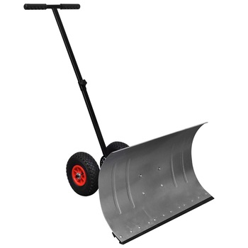 Lopata manuala pentru zapada, cu roti, vidaXL, Metal, Argintiu Lopata manuala pentru zapada, cu roti, vidaXL, Metal, Argintiu