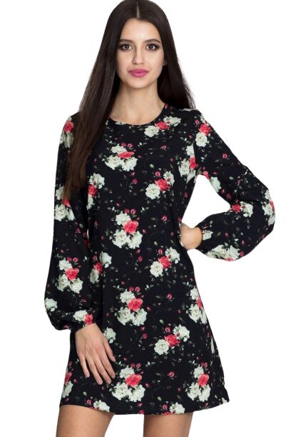 Rochie de zi model 116353 Figl , Negru, L