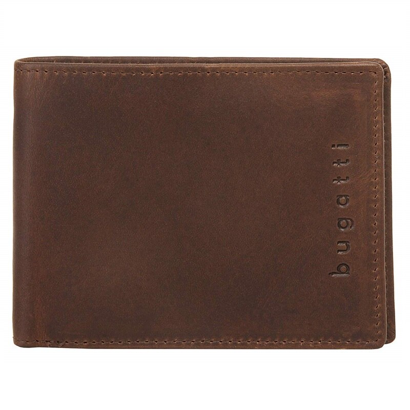 Bugatti, Portofel din piele Romano, RFID 4CC, Piele naturala, Maro
