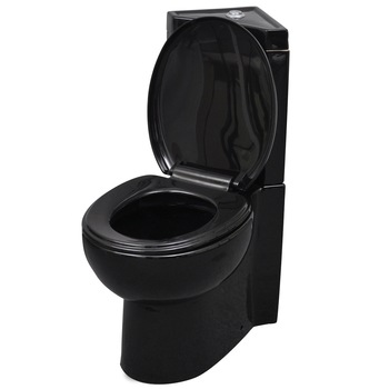 Vas WC cu rezervor inclus, vidaXL, Ceramica, Negru, 37 x 68 x 79 cm Vas WC cu rezervor inclus, vidaXL, Ceramica, Negru, 37 x 68 x 79 cm