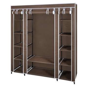 Dulap din material textil, vidaXL, 45x150x176cm, Maro Dulap din material textil, vidaXL, 45x150x176cm, Maro