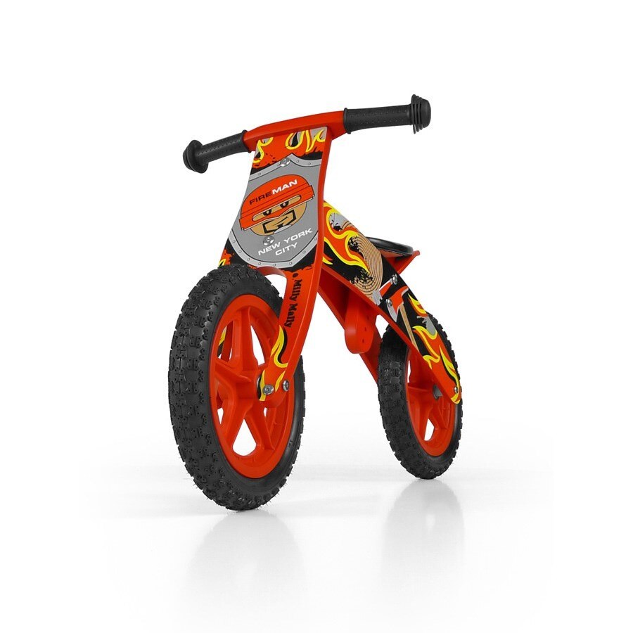 Bicicleta fara pedale CA20555 Milly Mally, Lemn masiv, Rosu