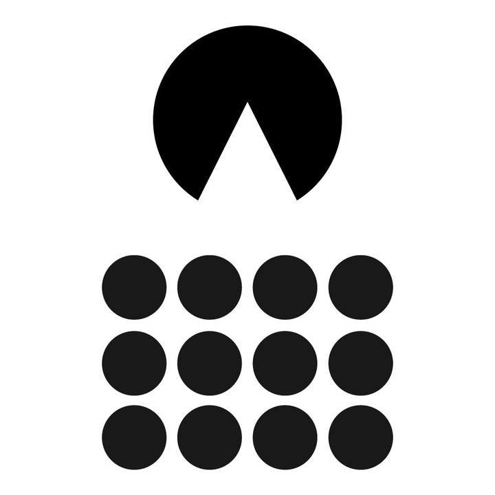 Sticker decorativ StickerStore Pacman, 20x15 cm, Negru