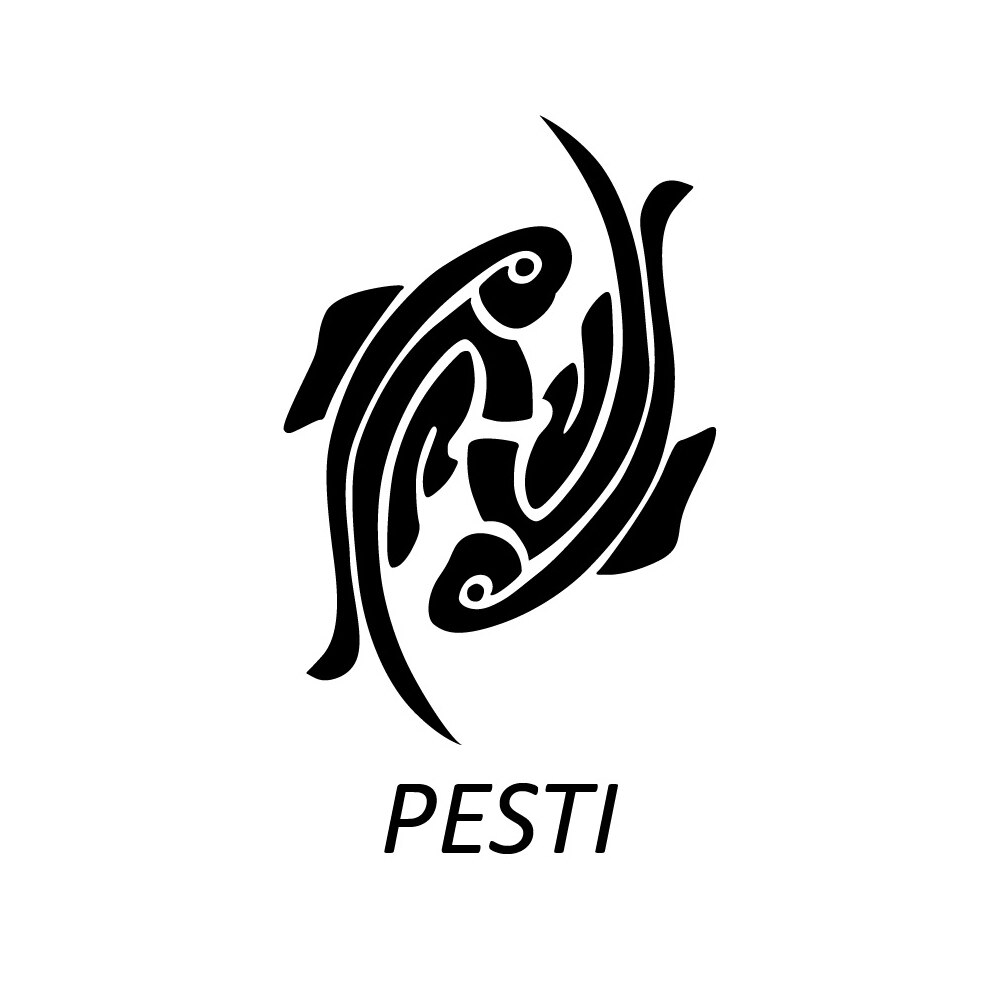 Sticker decorativ StickerStore Pesti Zodiac, 60x34 cm, Negru