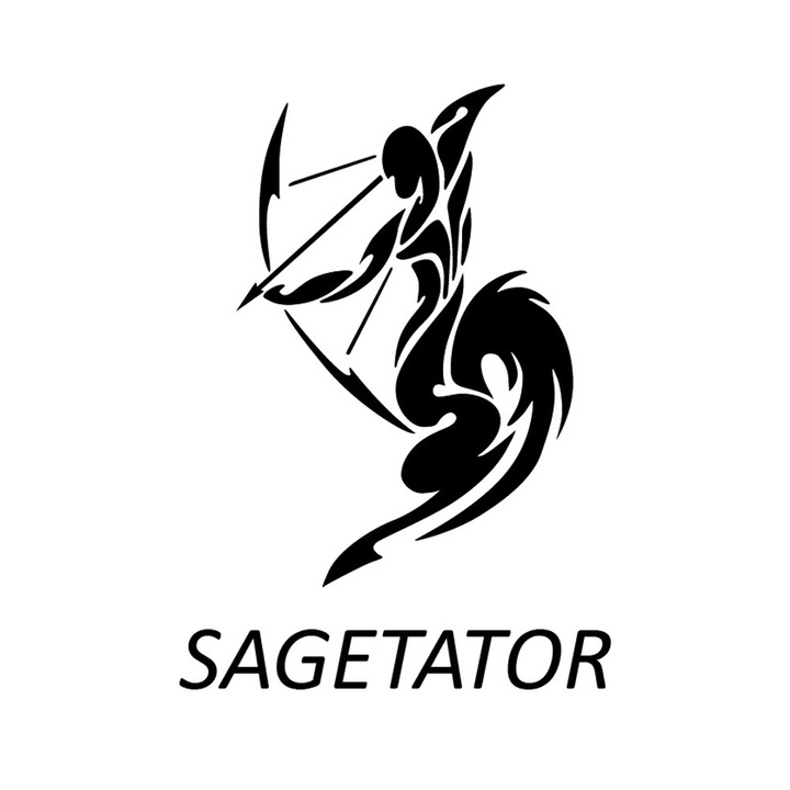 Sticker decorativ StickerStore Sagetator Zodiac, 60x43 cm, Negru