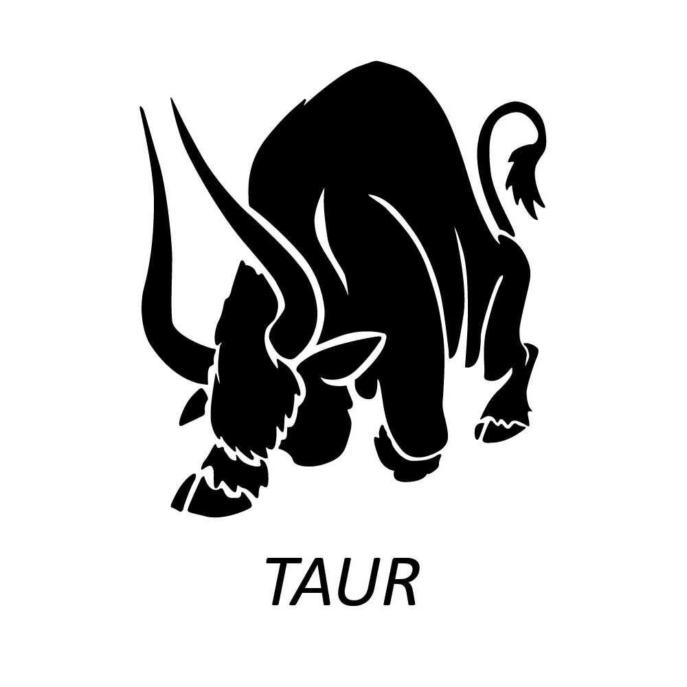 Sticker decorativ StickerStore Taur Zodiac, 60x44 cm, Negru