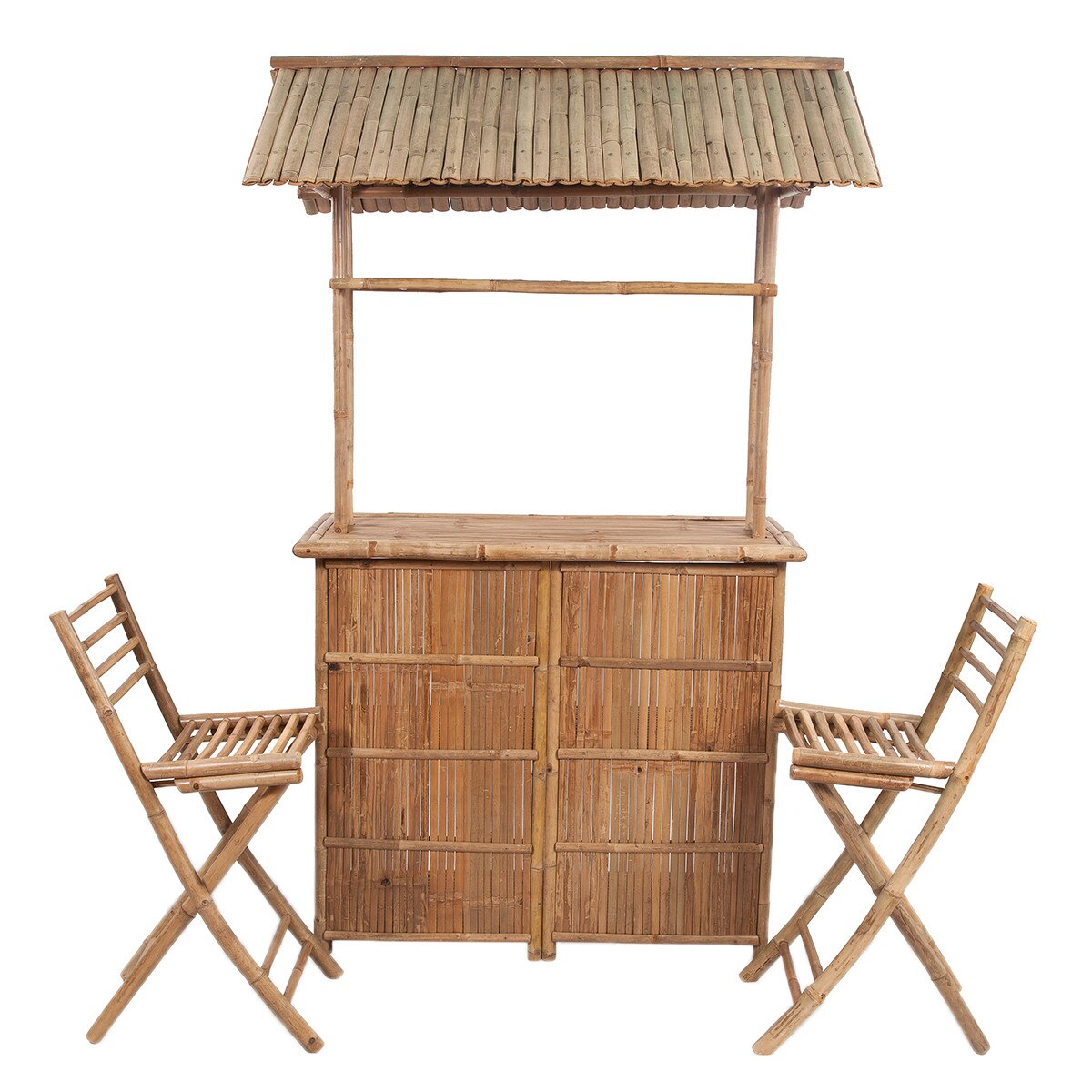 Set mobilier bar 3 piese, vidaXL, Lemn, Maro