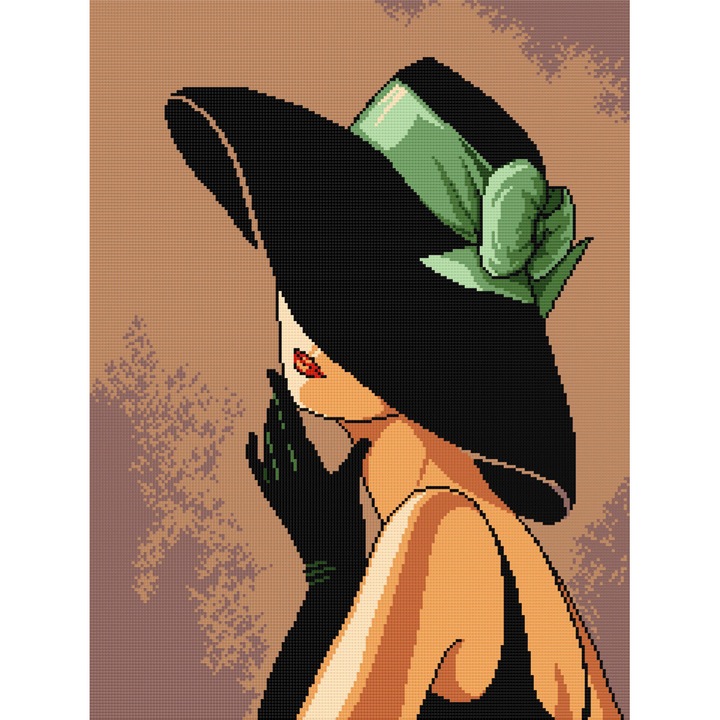 Goblen Palaria neagra 2 , Hudemas , kit goblen imprimat pe panza , cu fire mouline