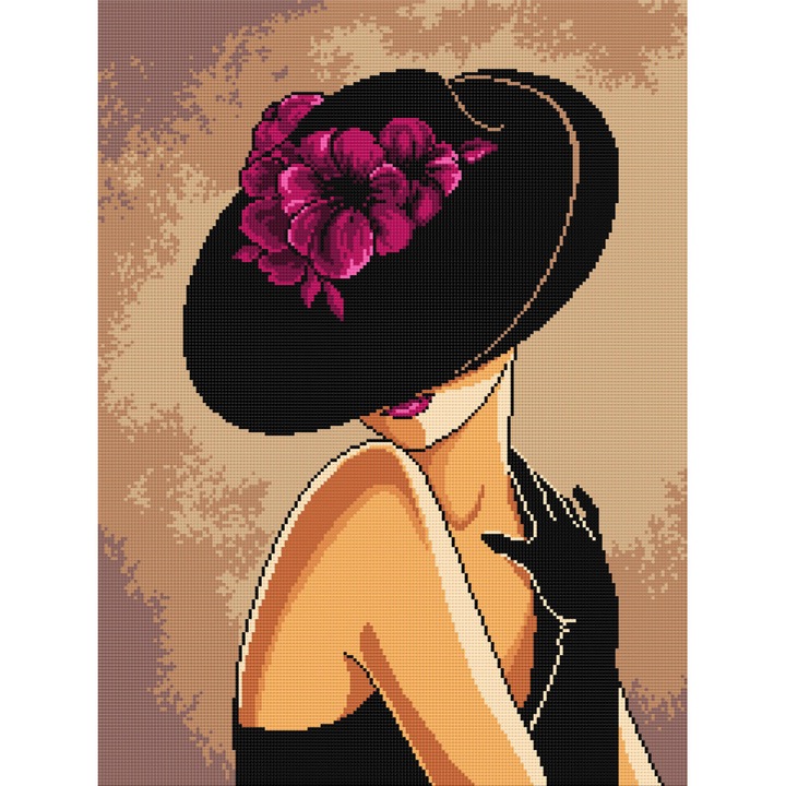 Goblen Palaria neagra 3 , Hudemas , kit goblen imprimat pe panza , cu fire mouline