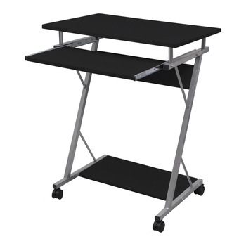 Birou pentru calculator cu polita glisanta, vidaXL, MDF, Negru, 60 x 40 cm Birou pentru calculator cu polita glisanta, vidaXL, MDF, Negru, 60 x 40 cm