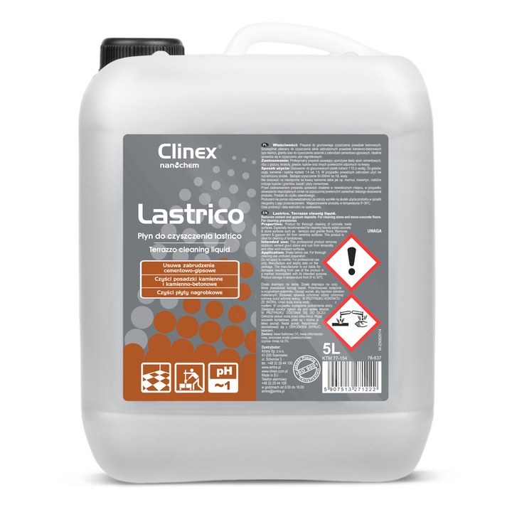 Lichid pentru curatarea suprafetelor acoperite cu terrazzo,Clinex Lastrico, 5l