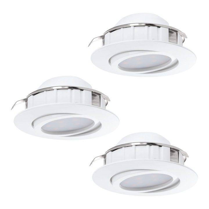 Spot incastrat PINEDA, 95857, LED, 3X6W, Ø 84, 3X500 Lumeni, 3000 K (Calda), Plastic / Alb