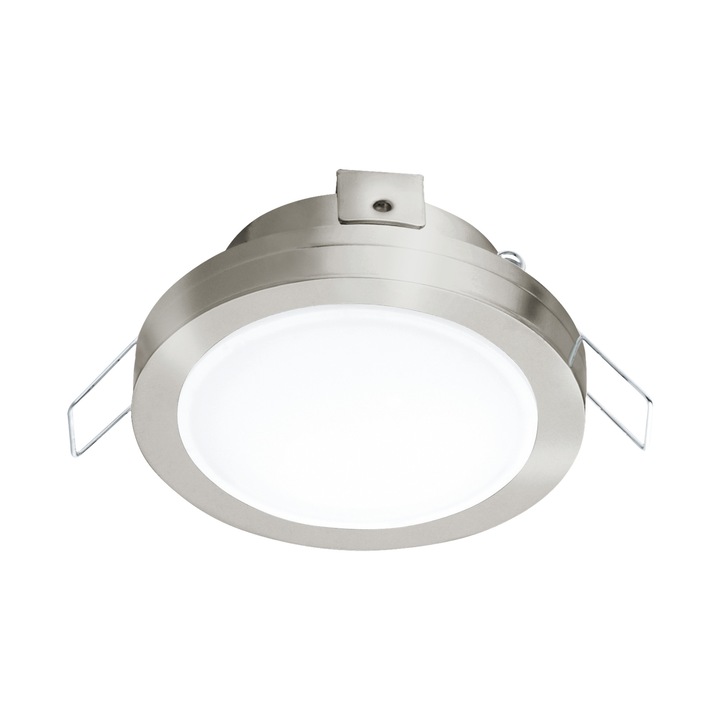 Spot incastrat PINEDA 1, 95918, LED, 6W, Ø 82, 500 Lumeni, 3000 K (Calda), Otel / Plastic / Nichel satinat