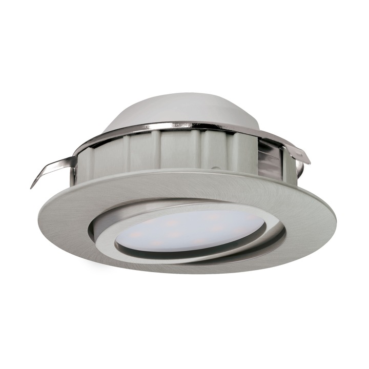 Spot incastrat PINEDA, 95856, LED, 6W, Ø 84, 500 Lumeni, 3000 K (Calda), Plastic / Nichel satinat