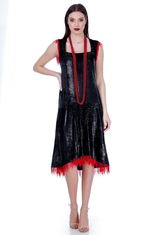 Rochie catifea neagra Liza Panait RM-42E