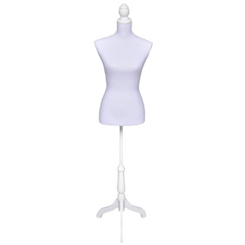 Bust croitorie dama, vidaXL, Tesatura, MDF, Alb Bust croitorie dama, vidaXL, Tesatura, MDF, Alb