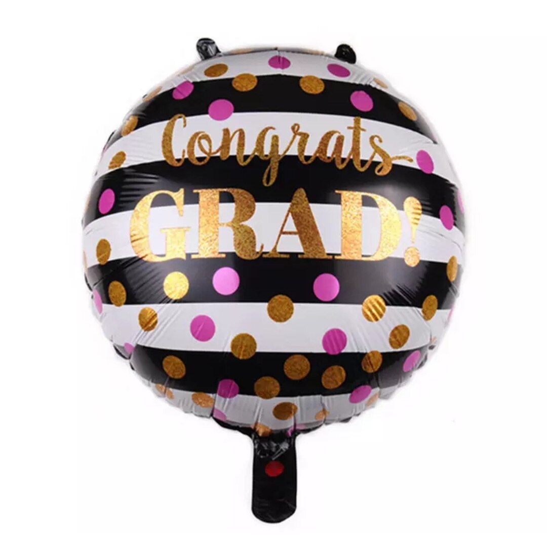 Balon rotund negru -Congrats,45cm