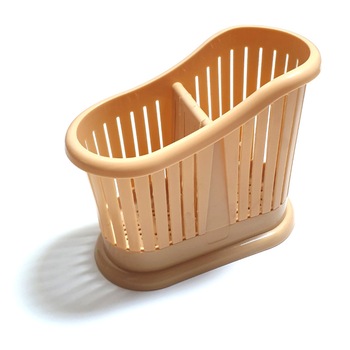 Suport tacamuri cu doua compartimente, crem Suport tacamuri cu doua compartimente, crem