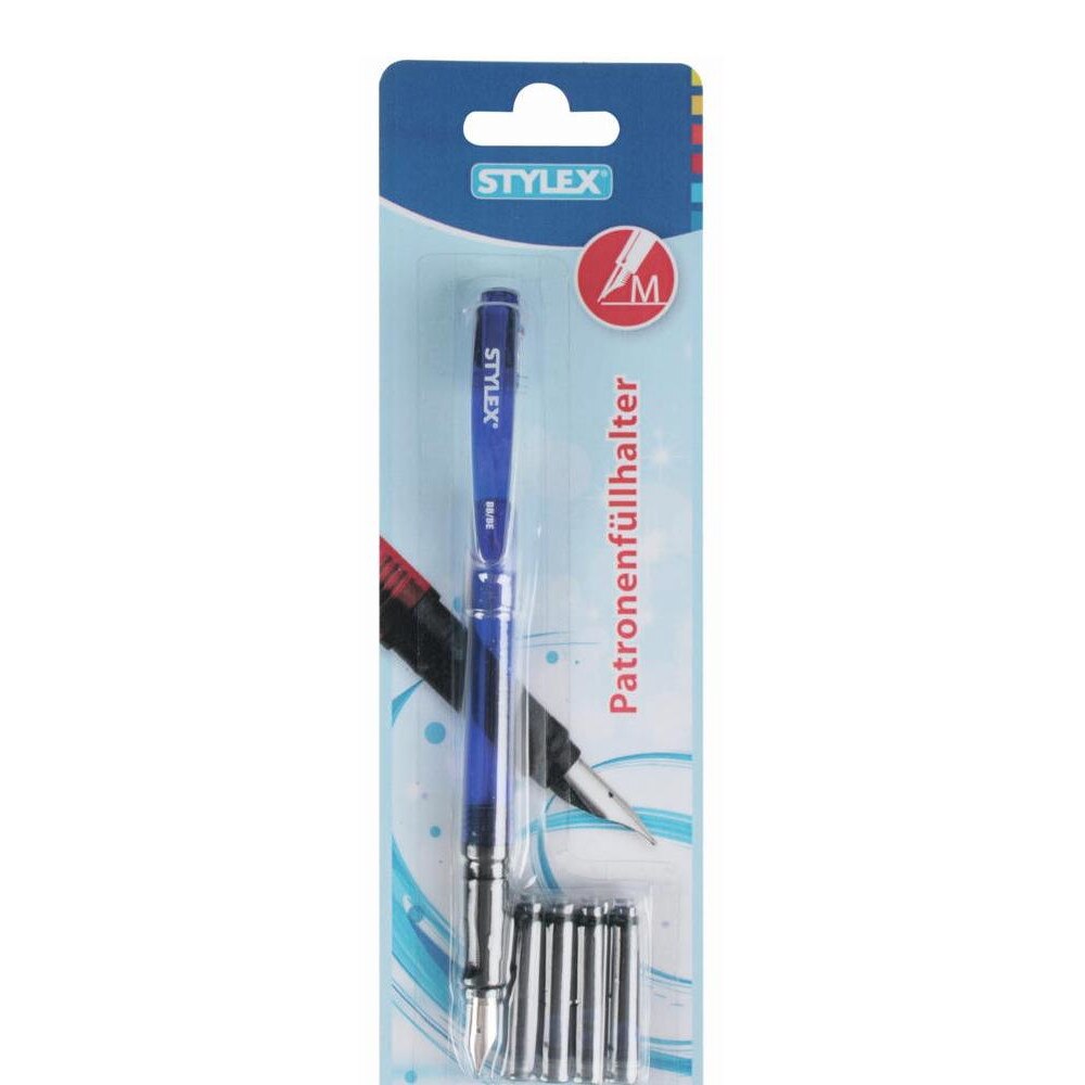 Stilou Stylex albastru +4 cartuse cerneala