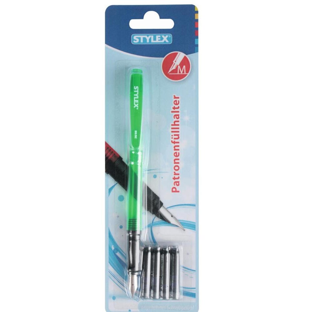 Stilou Stylex verde +4 cartuse cerneala