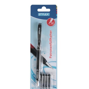Stilou Stylex negru +4 cartuse cerneala Stilou Stylex negru +4 cartuse cerneala