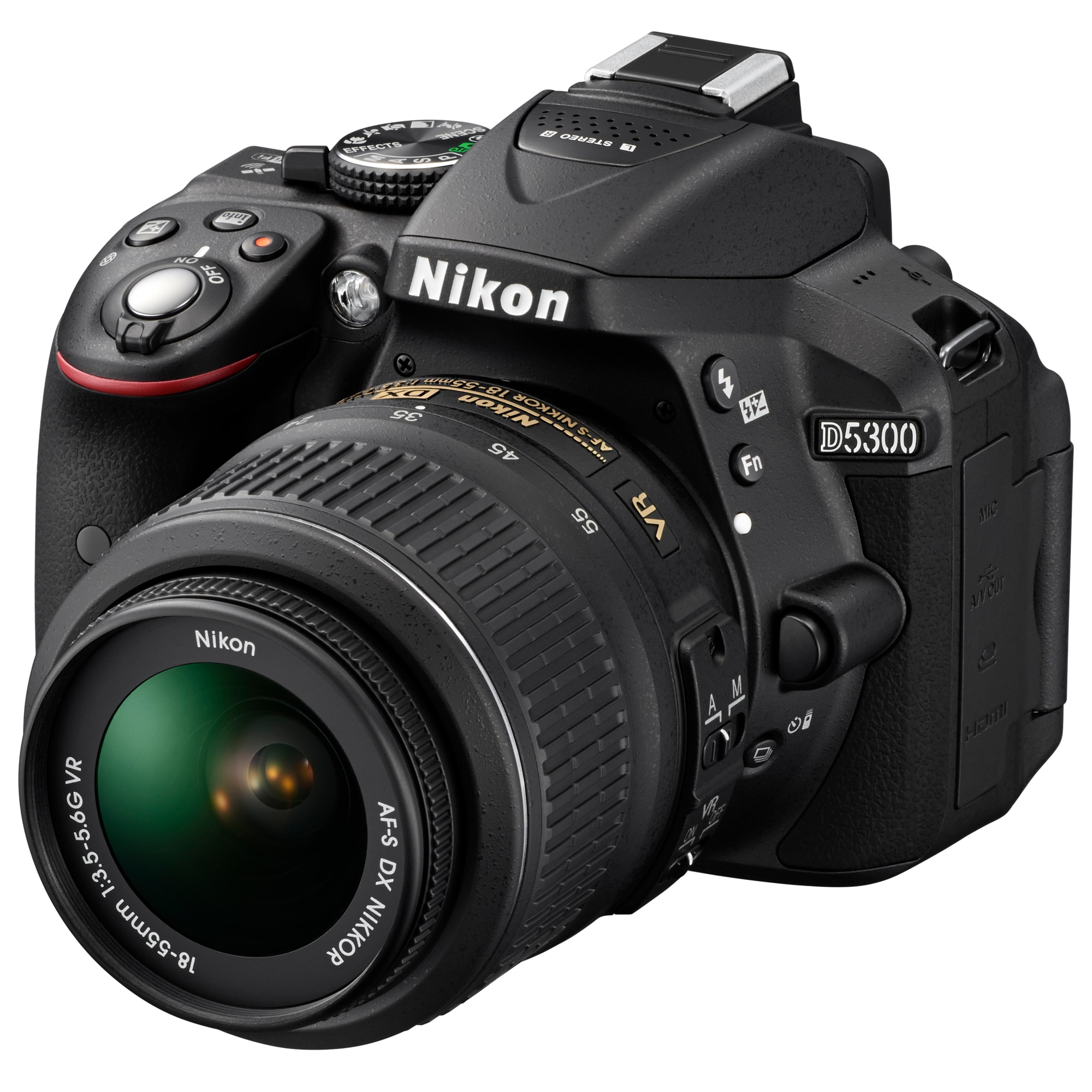 NIKONＤ5300 Aparat foto DSLR Nikon D5300, 24.2MP, Black + Obiectiv 18-55mm VR