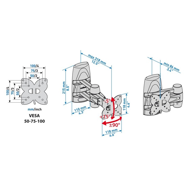 Стойка за TV MELICONI DR 100 за LED/LCD/TFT, 14"-25"