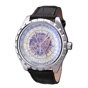Ceas Barbatesc Automatic JarAgar Casual Elegant Silver-alb, CP9104SB, curea din piele, afisaj analog Ceas Barbatesc Automatic JarAgar Casual Elegant Silver-alb, CP9104SB, curea din piele, afisaj analog