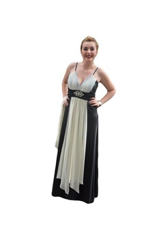 Rochii de seara spectaculoase, lungi, din satin, cu aplicatii albe,D&J Exclussive, Negru Rochii de seara spectaculoase, lungi, din satin, cu aplicatii albe,D&J Exclussive, Negru