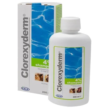 Sampon ICF Clorexyderm 4% Caine sau Pisica, 250ml Sampon ICF Clorexyderm 4% Caine sau Pisica, 250ml