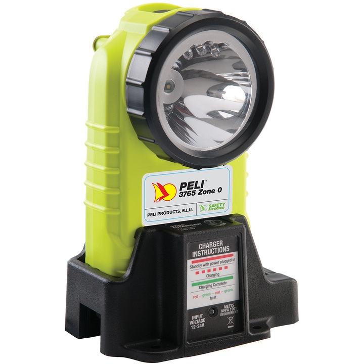 Професионален фенер Peli™ 3765Z0 antiex, Зареждащ, Под прав ъгъл с LED, Щипка за колан, ATEX Z0