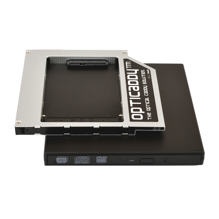 Dell Inspiron 13Z-428 HDD/SSD caddy SATA-3 Opticaddy beépítőkeret + külső USB ház a DVD íróhoz