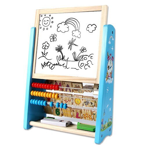 Numaratoare din lemn cu tablita si piese alfabet, Best Toys