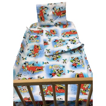 Lenjerie pentru patut bebelusi din bumbac 100%, trei piese, by Liz Line-B24 Lenjerie pentru patut bebelusi din bumbac 100%, trei piese, by Liz Line-B24