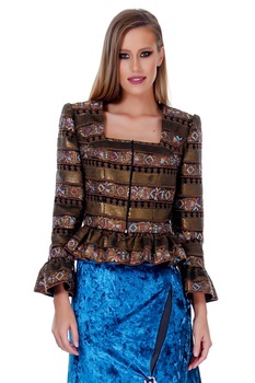 Sacou multicolor dantela Liza Panait RM-46 Sacou multicolor dantela Liza Panait RM-46