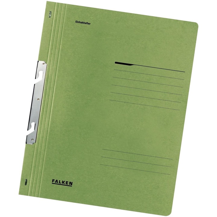 Dosar din carton Falken, de incopciat cu gheare, coperta 1/1, sina groasa, 250g/mp, verde