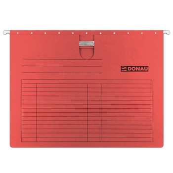 Dosar suspendabil DONAU, A4, cu sina si eticheta, carton 230 gsm, rosu Dosar suspendabil DONAU, A4, cu sina si eticheta, carton 230 gsm, rosu