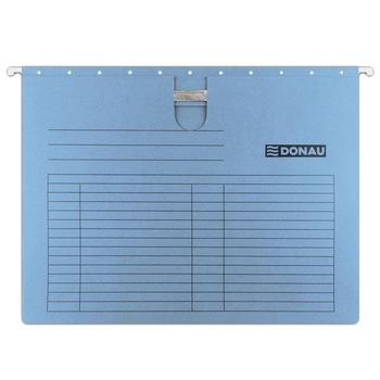 Dosar suspendabil DONAU, A4, cu sina si eticheta, carton 230 gsm, albastru Dosar suspendabil DONAU, A4, cu sina si eticheta, carton 230 gsm, albastru