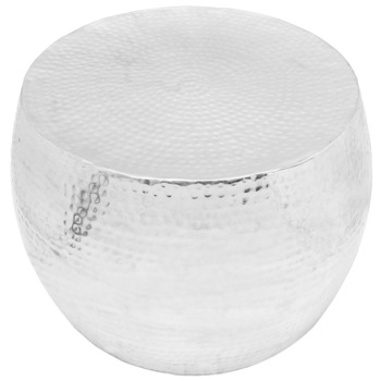 Masuta de cafea, rotunda, vidaXL, din aluminiu cu finisaj argintiu, 53 x 41 cm Masuta de cafea, rotunda, vidaXL, din aluminiu cu finisaj argintiu, 53 x 41 cm