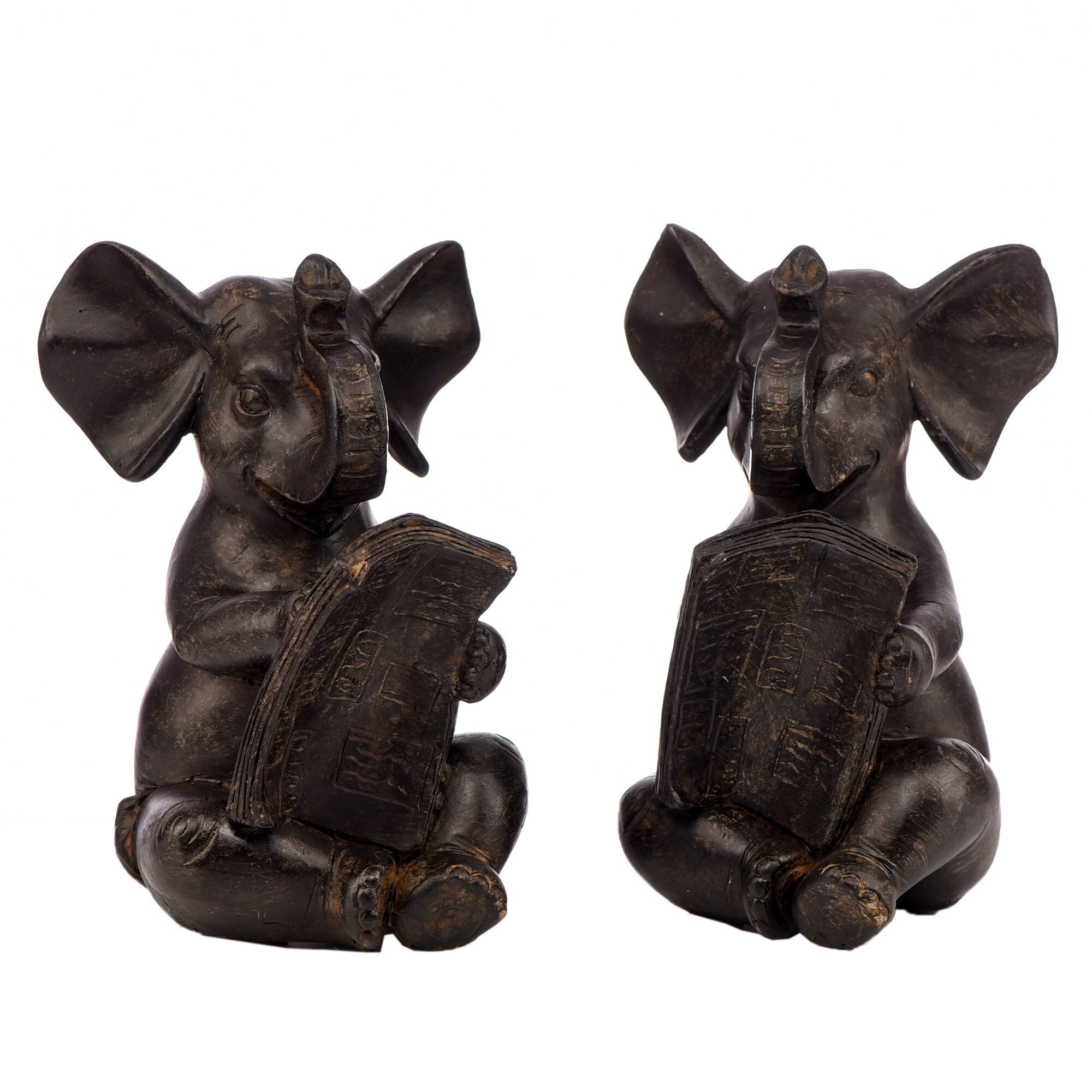 Set elefanti BAHA, realizati manual din rasina, 15 cm